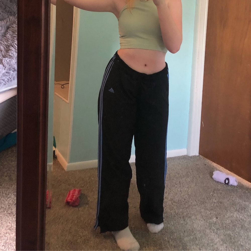 these are black and blue Adidas joggers :)